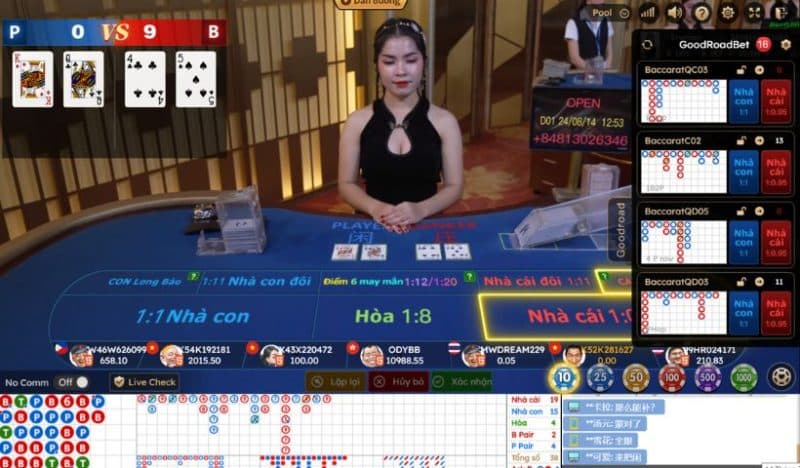 Phiên chơi Baccarat live với dealer