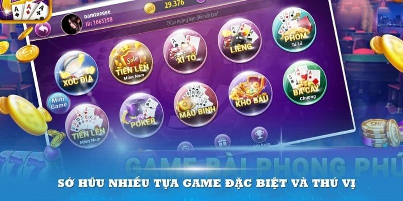 Cổng game MG Casino sở hữu nhiều tựa game đặc biệt và thú vị 